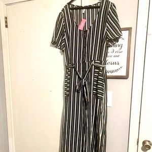 Xhiliration XXL Striped Romper Jumpsuit